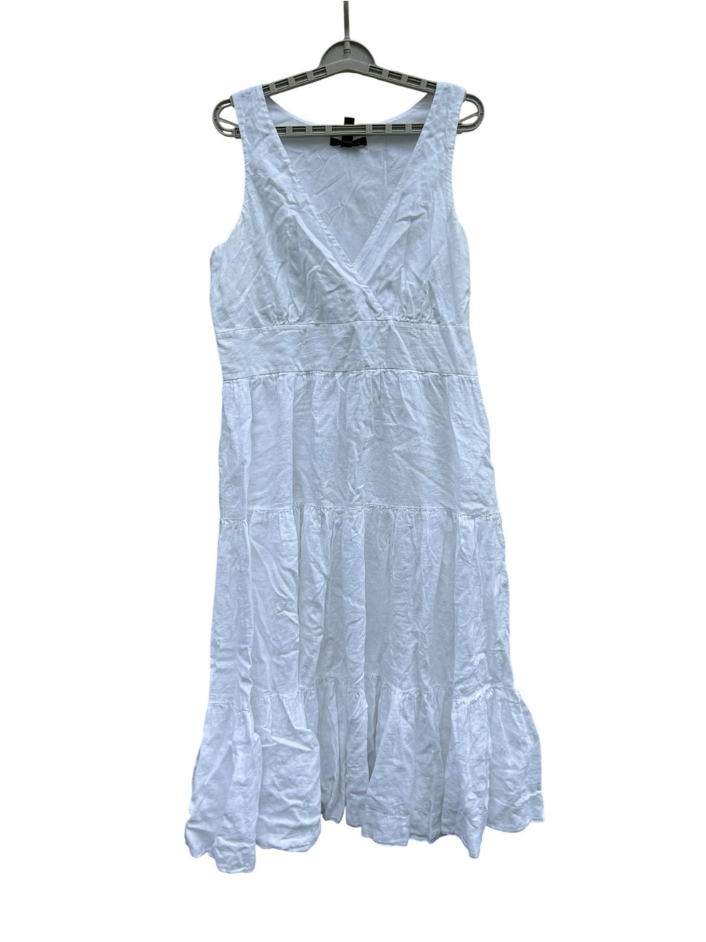 Lauren Ralph Lauren Women’s Size 16 White Linen Midi Dress Lined Beach EUC
